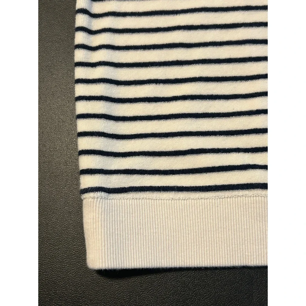 Rails Theron Sailor Stripe Terry Towel Sweatshirt Ivory Navy Blue Medium 1473